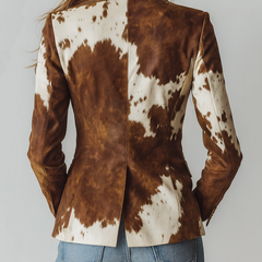 Agata | Vintage Blazer with Cow Print