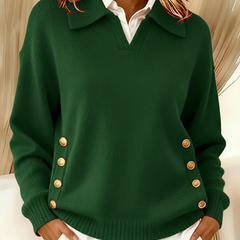 Vynette | Collared V Neck Jumper