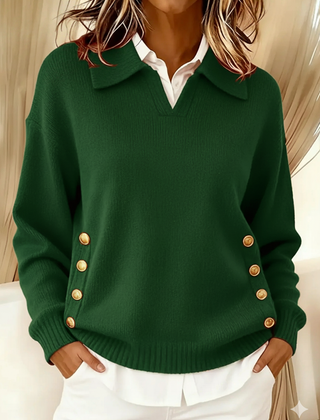 Vynette | Collared V-Neck Jumper
