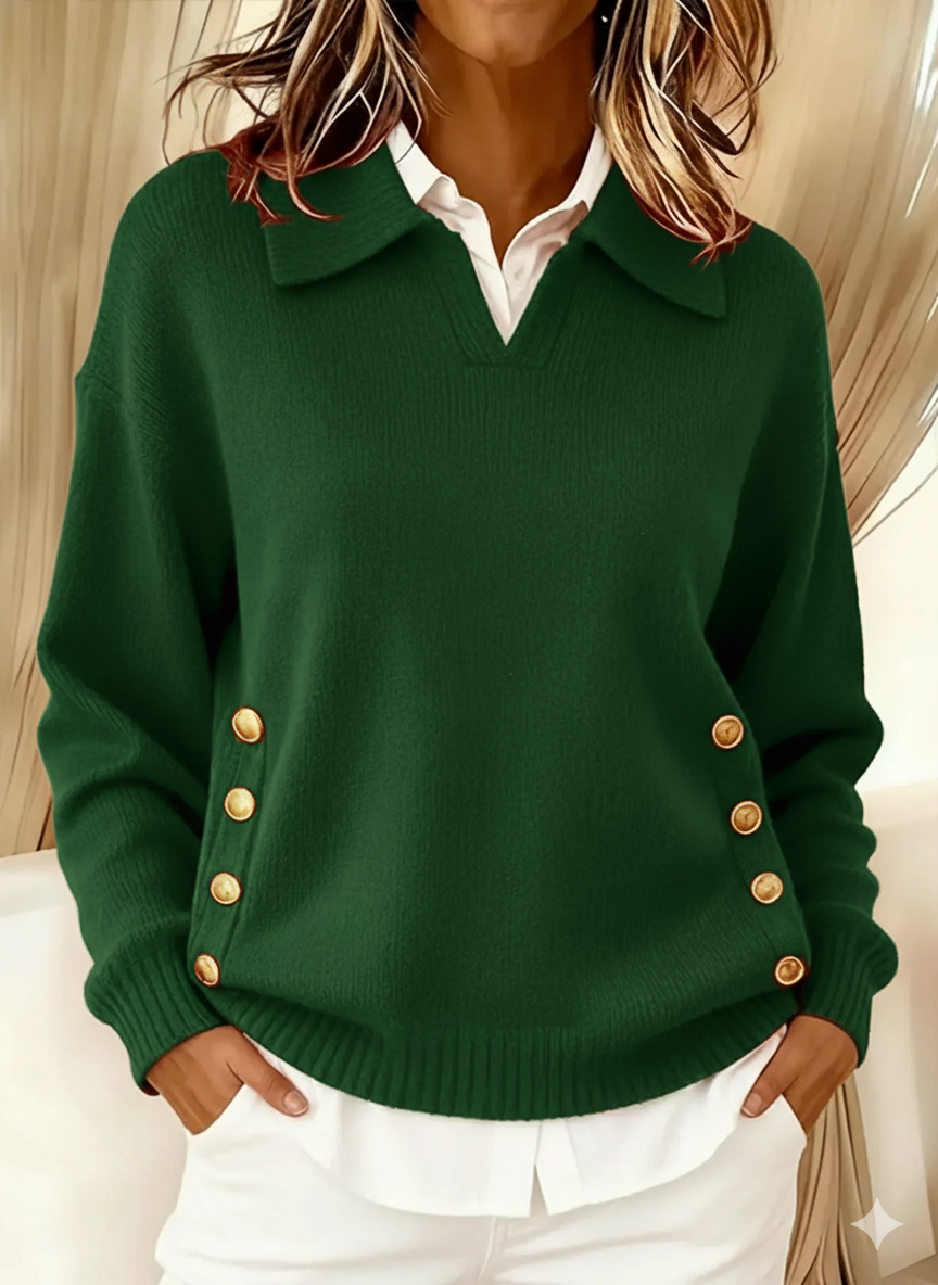 Jean | V-Neck Collared Jumper