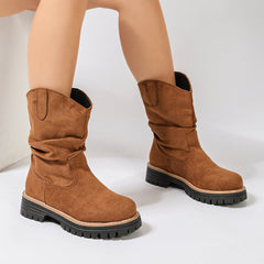 Sadie | Suede-Look Platform Boots