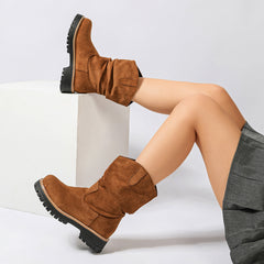 Sadie | Suede-Look Platform Boots