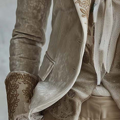 Costanza | Ivory Embroidered Blazer