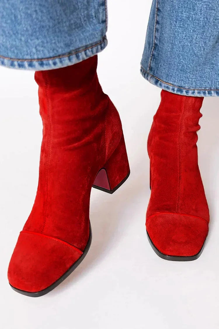 Viviana | Elegant Square-Heel Ankle Boots