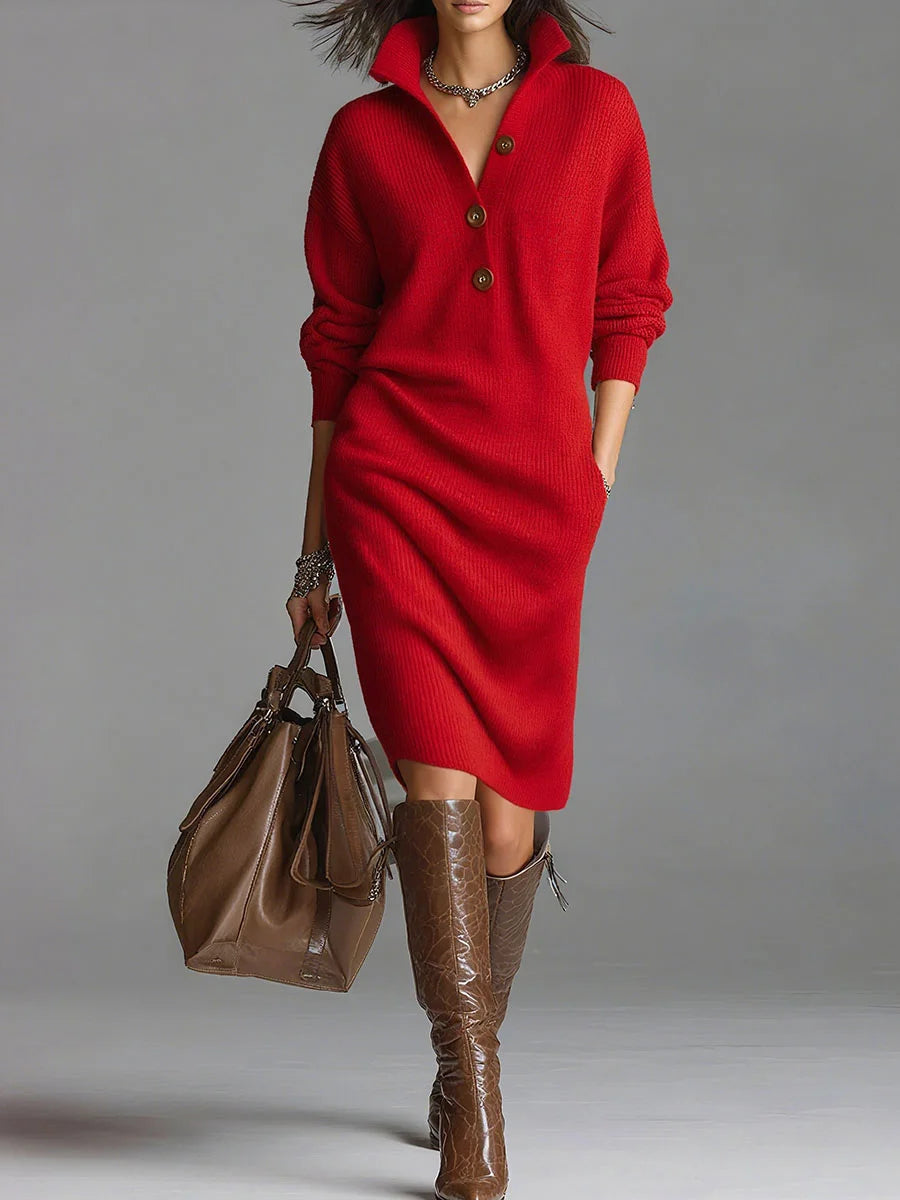 ELODIE | RIBBED MIDI DRESS