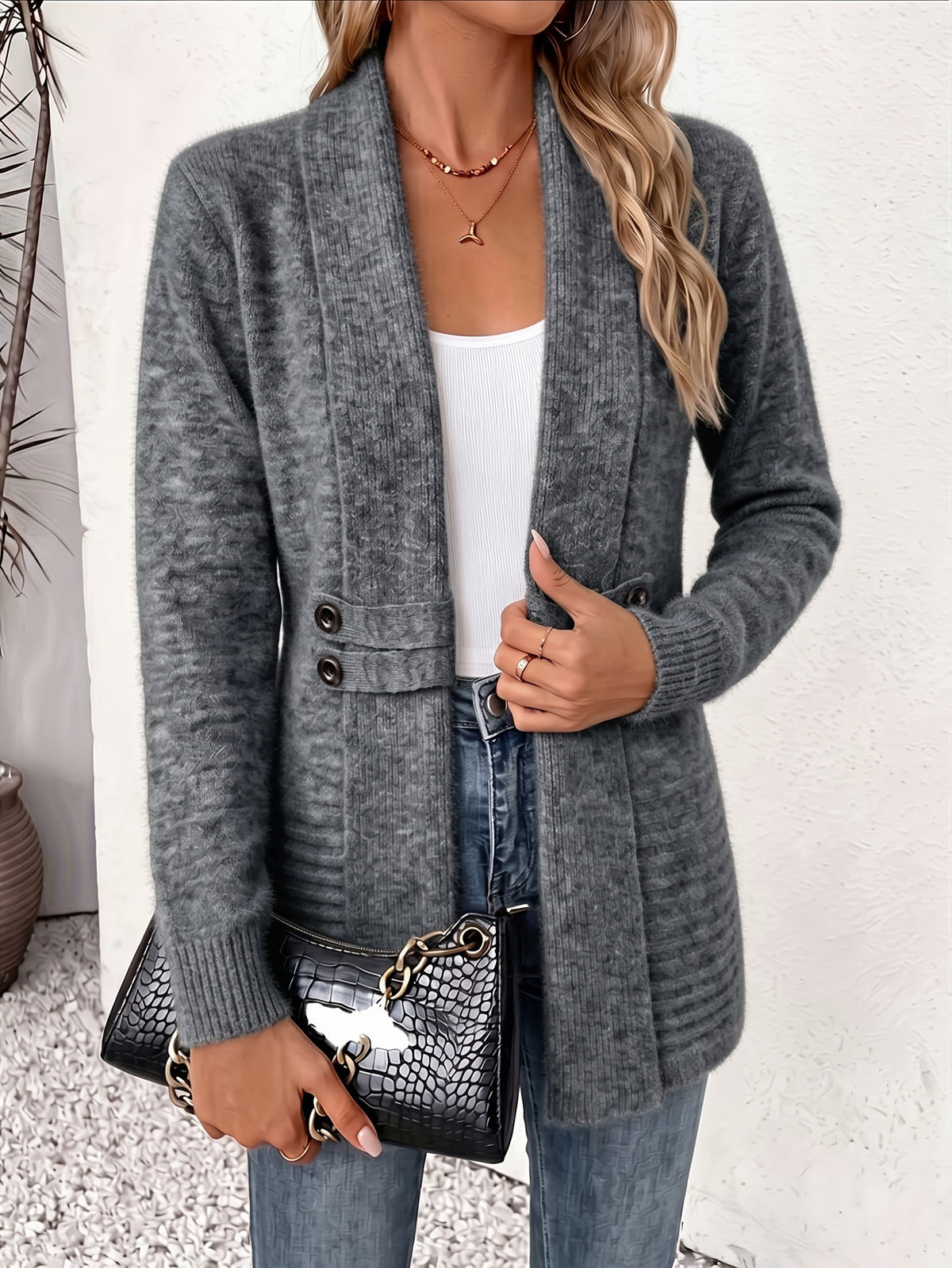 Aubrey | Open-Front Cardigan with Shaped Waist