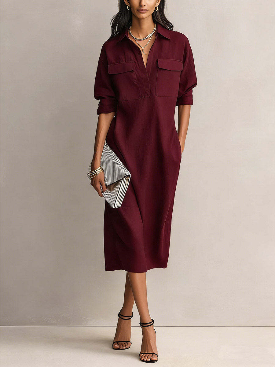 Mila | Pocket Midi Shirt Dress