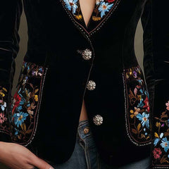 Apollonia | Multicoloured Floral Embroidered Blazer