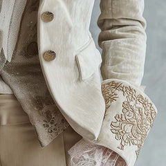 Costanza | Ivory Embroidered Blazer