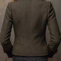 Onorina | Vintage Chevron Blazer with Contrast Trimming