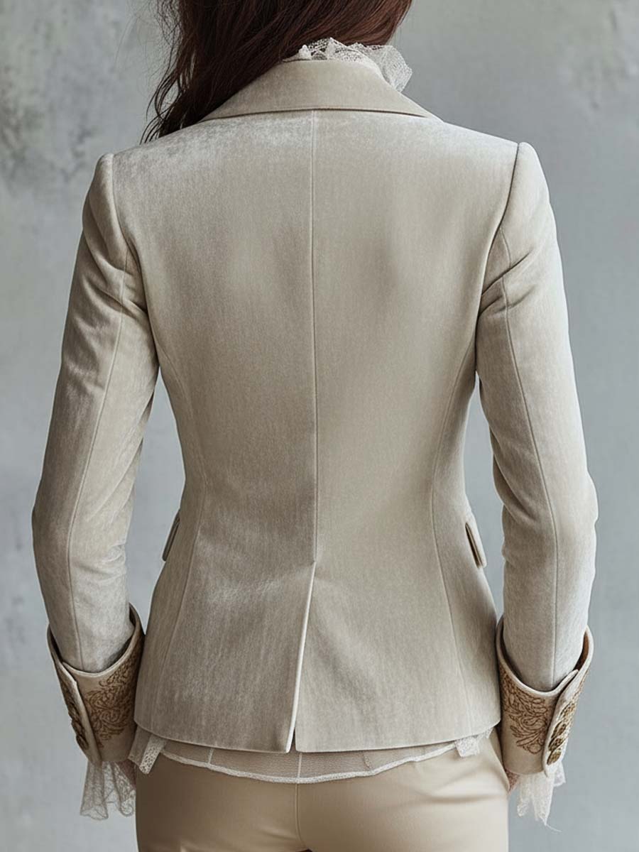 Costanza | Ivory Embroidered Blazer