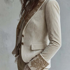 Costanza | Ivory Embroidered Blazer