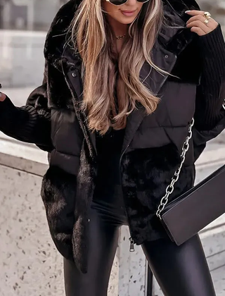 Sienna | Faux-Fur Panel Puffer Coat