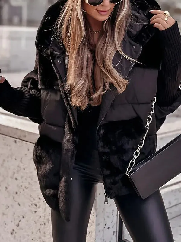 Sienna | Faux-Fur Panel Puffer Coat