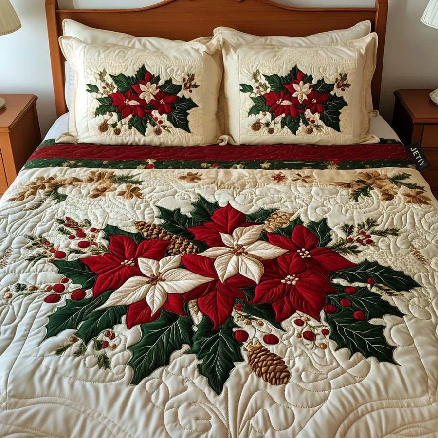 Christmas Star | 3-Piece Quilted Bedding Set