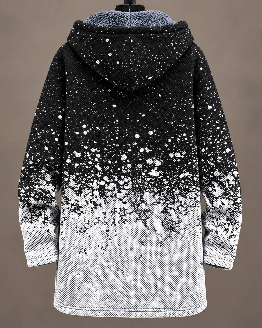 Celeste | Monochrome Speckled Hooded Jacket