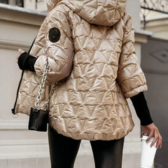 Eline | Glossy Quilted Hooded Jacket