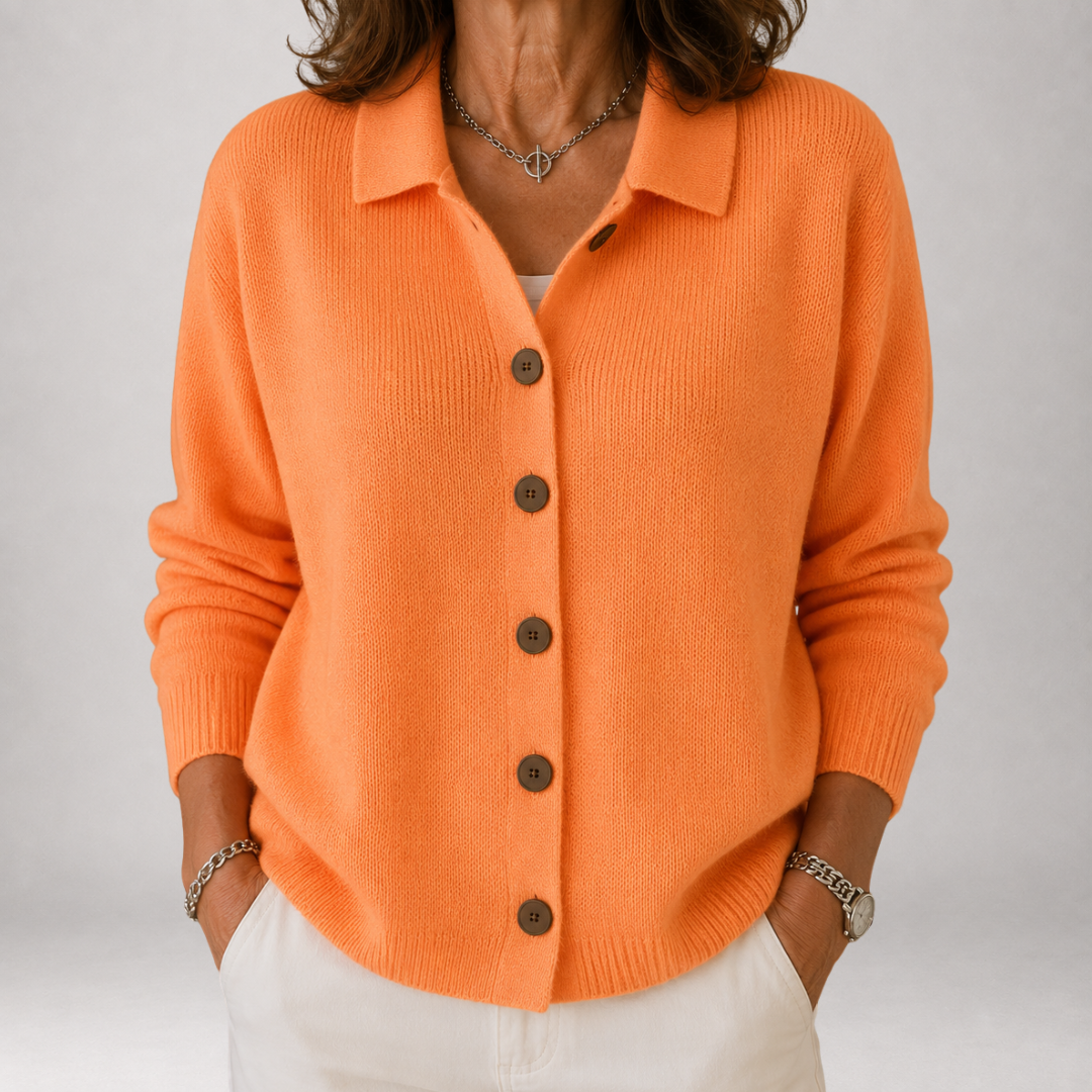 Yvaine | Polo Collar Button Cardigan