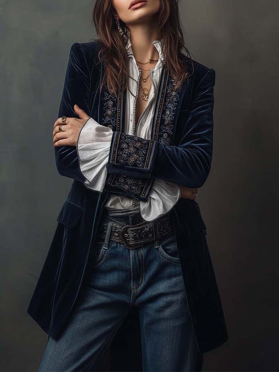 Atena | Long Embroidered Vintage Jacket