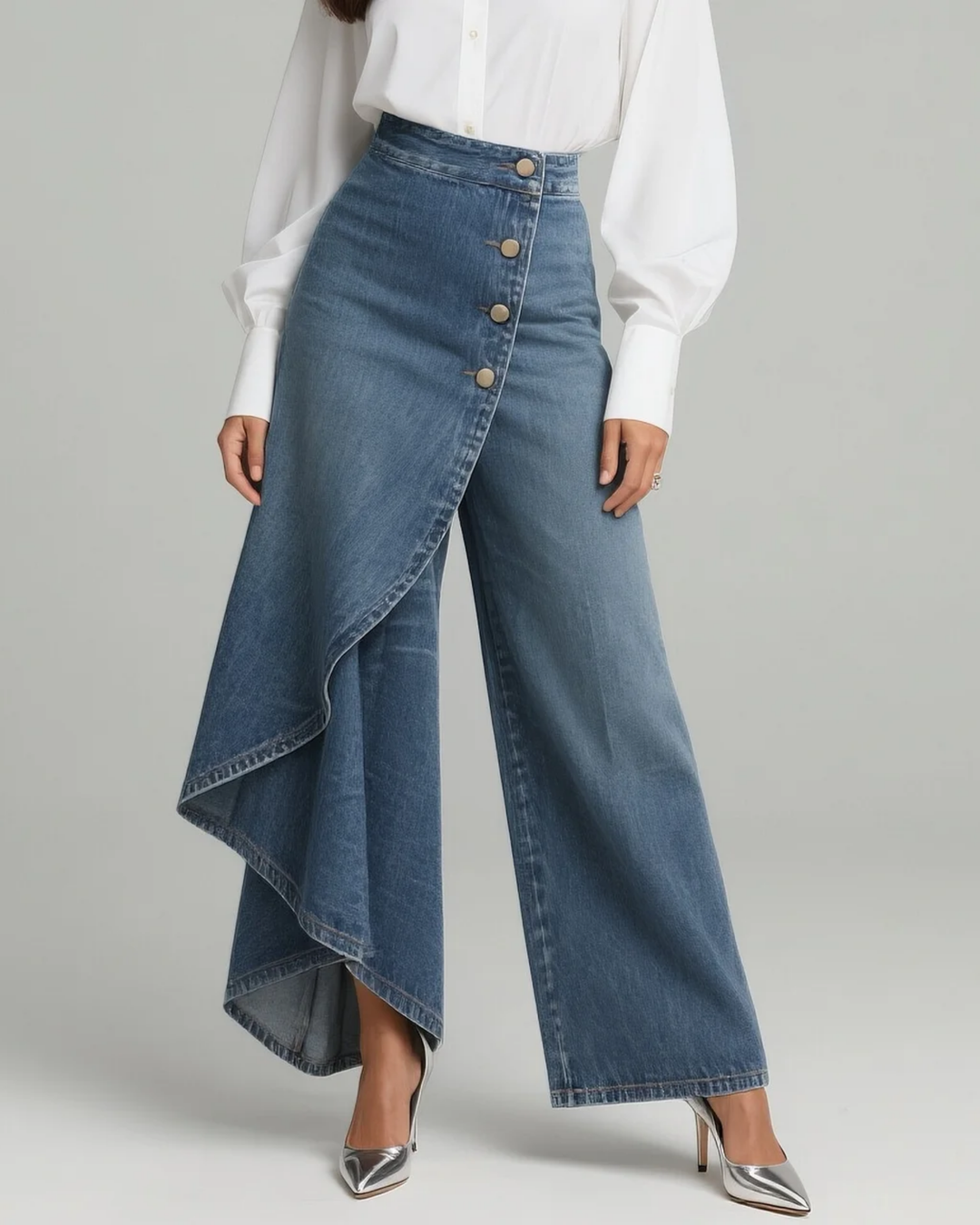 Audrey | Denim Wrap Trousers