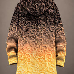 Aurelia | Golden Scroll Hooded Jacket