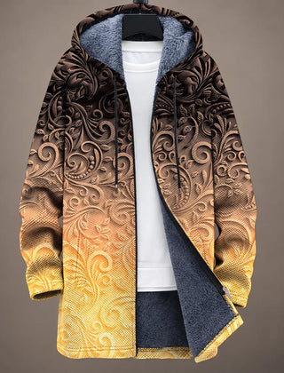 Aurelia | Golden Scroll Hooded Jacket