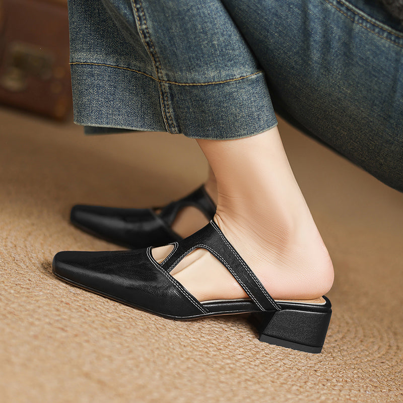 Dessa | Leather-Look Mules