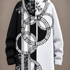 Elara | Monochrome Bamboo Hooded Jacket