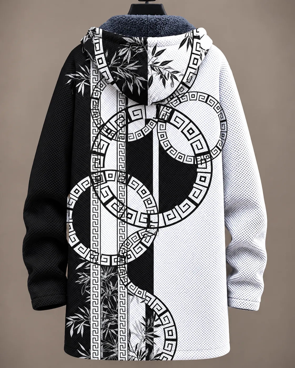 Elara | Monochrome Bamboo Hooded Jacket