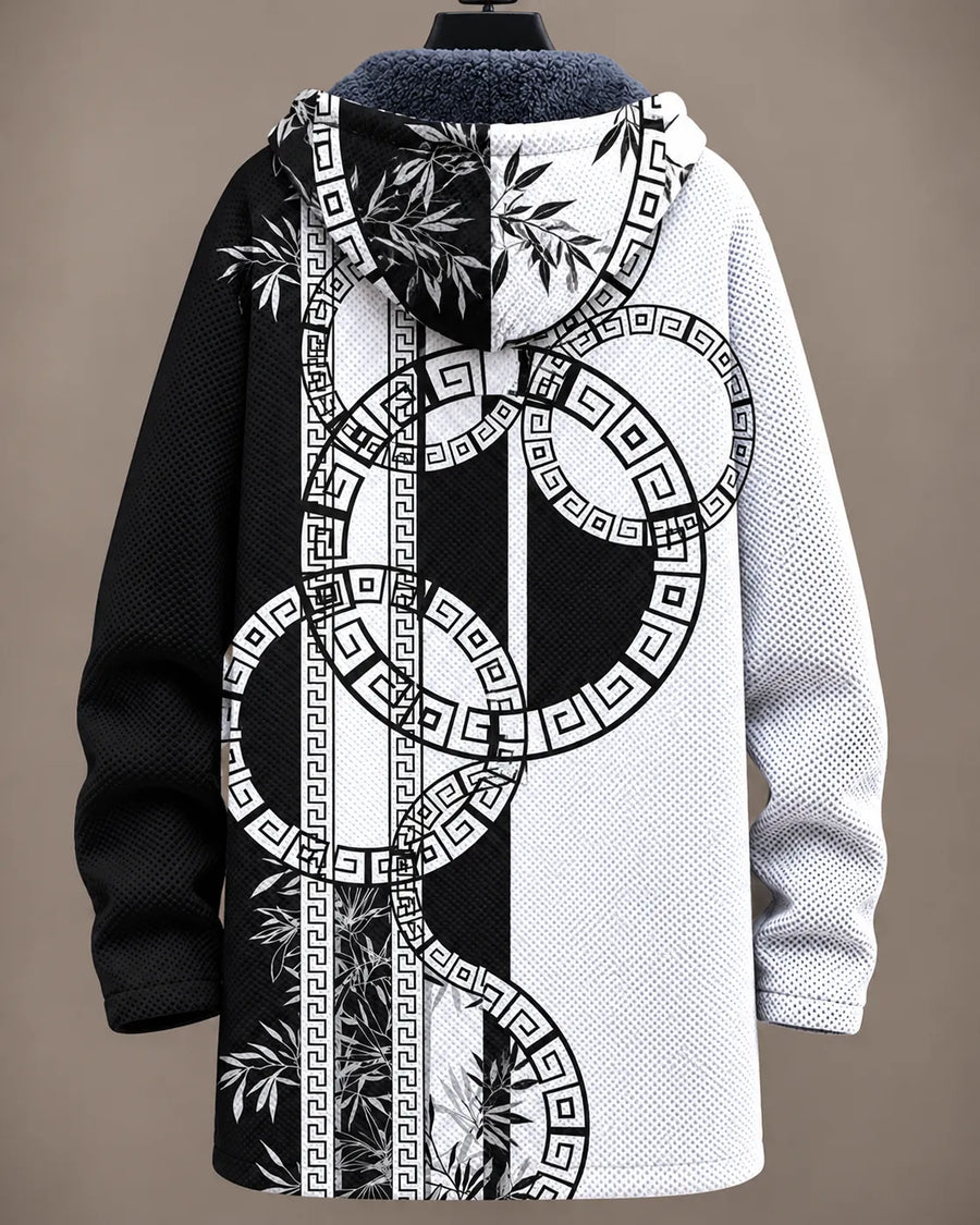 Elara | Monochrome Bamboo Hooded Jacket