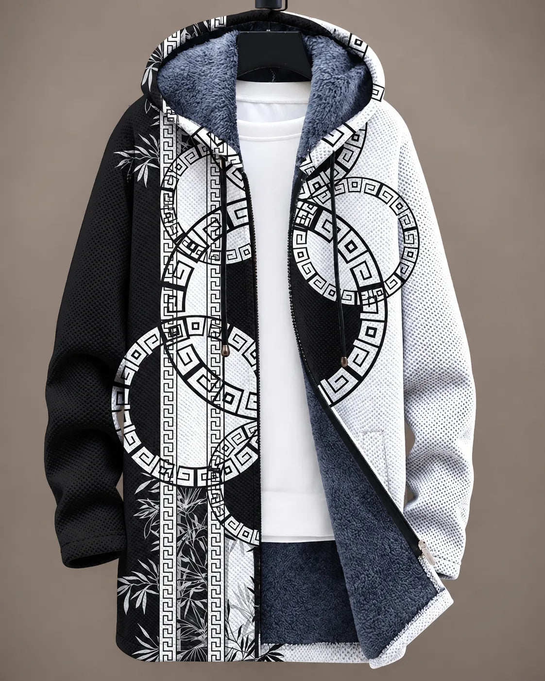 Elara | Monochrome Bamboo Hooded Jacket