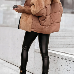 Sienna | Faux-Fur Panel Puffer Coat