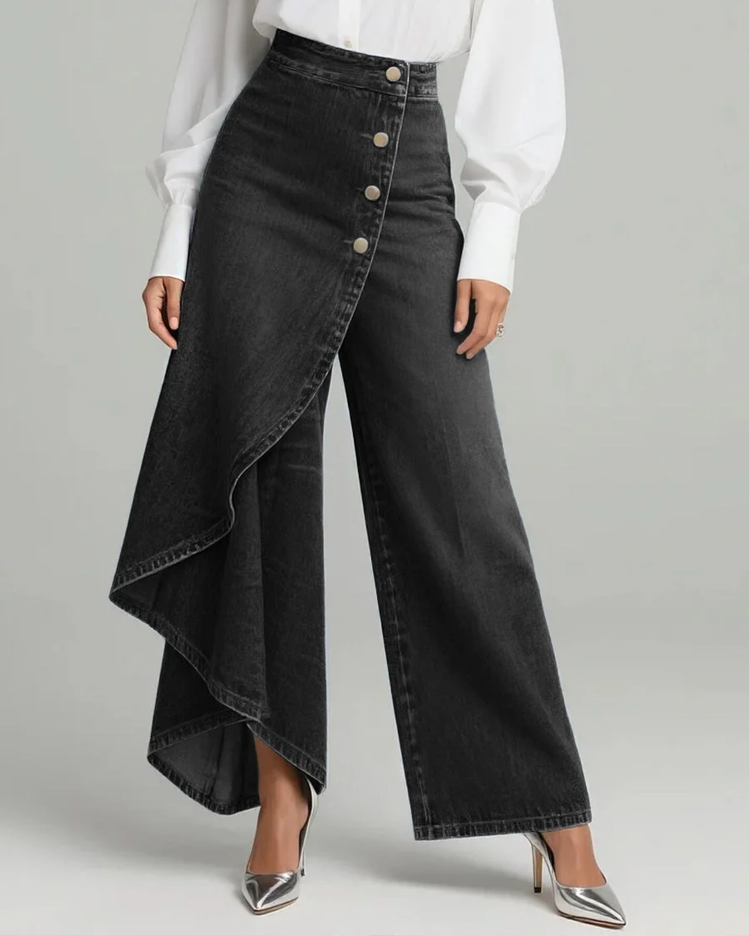 Audrey | Denim Wrap Trousers