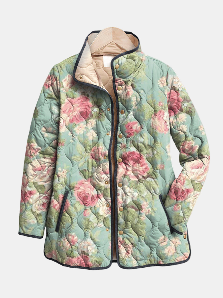 Carys | Mint Rose Quilted Jacket