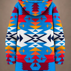 Talia | Vibrant Geometric Hooded Jacket