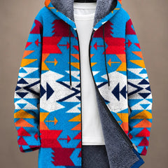 Talia | Vibrant Geometric Hooded Jacket