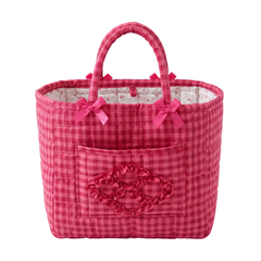 Ruby | Raspberry Gingham Quilted Tote Bag