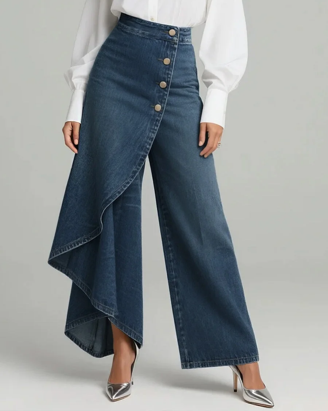 Audrey | Denim Wrap Trousers