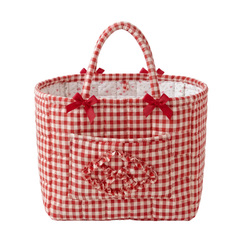 Poppy | Cherry Gingham Quilted Tote Bag