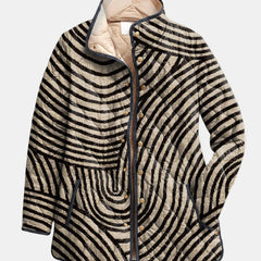 Inaya | Retro Circle Print Quilted Jacket