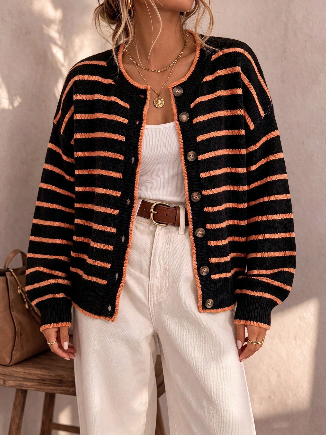 Zoe | Striped Knit Cardigan