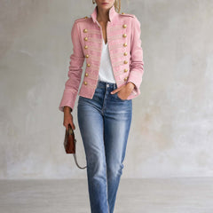 Marion | Military Denim Jacket with Gold Buttons