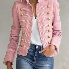 Marion | Military Denim Jacket with Gold Buttons