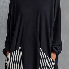 Stefania | Oversized Patchwork Stripe Maxi Dress
