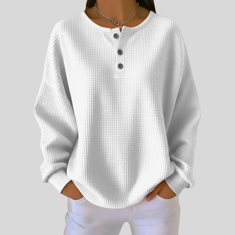 Nessa | Relaxed Henley Sweatshirt