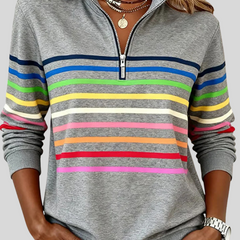 Emma | Striped Quarter-Zip Sweatshirt