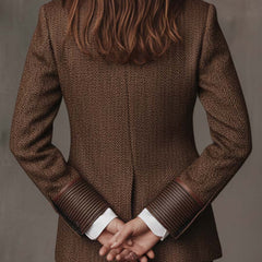 Gisella | Blazer with Printed Zigzag Inserts