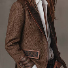 Gisella | Blazer with Printed Zigzag Inserts
