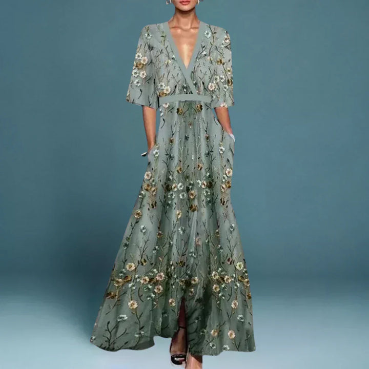 SOPHIA | ELEGANT EVENING DRESS WITH FLORAL PATTERN