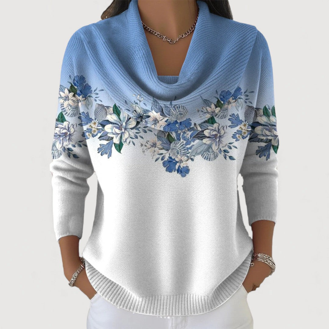 Alba | Floral Roll-Neck Jumper